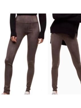 ARITZIA Wilfred Free taupe gray brown faux suede Daria leggings Sz L NWOT